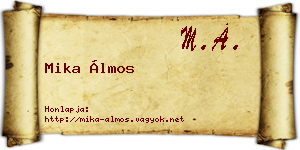 Mika Álmos névjegykártya